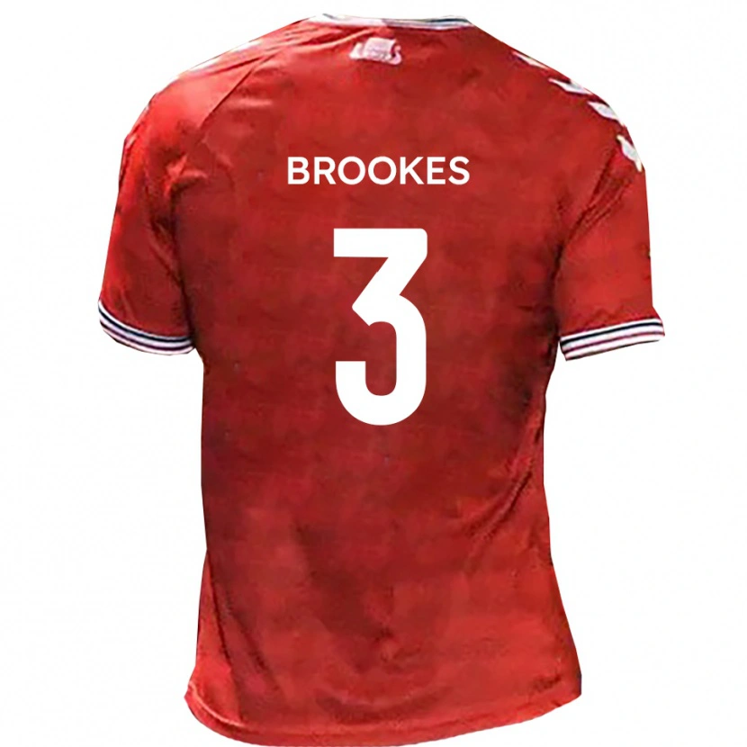 Danxen Kobiety Ben Brookes #3 Czerwono-Biały Domowa Koszulka 2025/26 Koszulki Klubowe