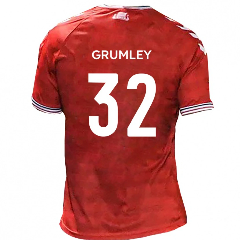 Danxen Kobiety George Grumley #32 Czerwono-Biały Domowa Koszulka 2025/26 Koszulki Klubowe