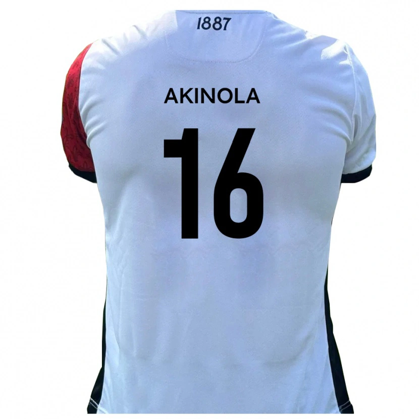Danxen Kobiety Tunji Akinola #16 Czerwono-Biały Domowa Koszulka 2025/26 Koszulki Klubowe