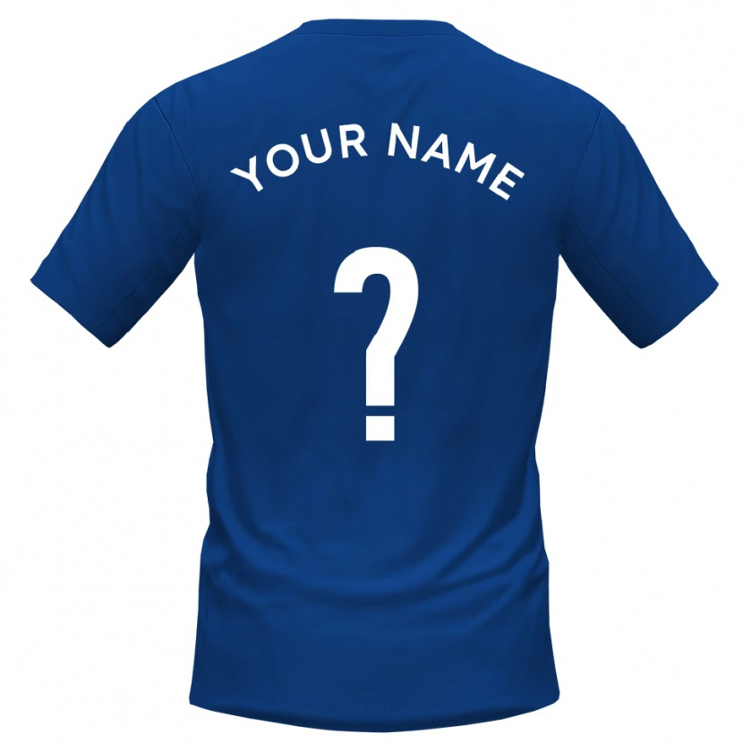 Danxen Kobiety Twoje Imię #0 Niebiesko-Biały Domowa Koszulka 2025/26 Koszulki Klubowe