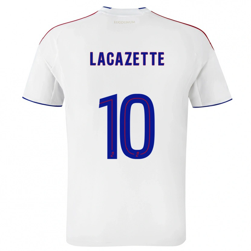 Danxen Kobiety Alexandre Lacazette #10 Biało-Czerwony Domowa Koszulka 2025/26 Koszulki Klubowe