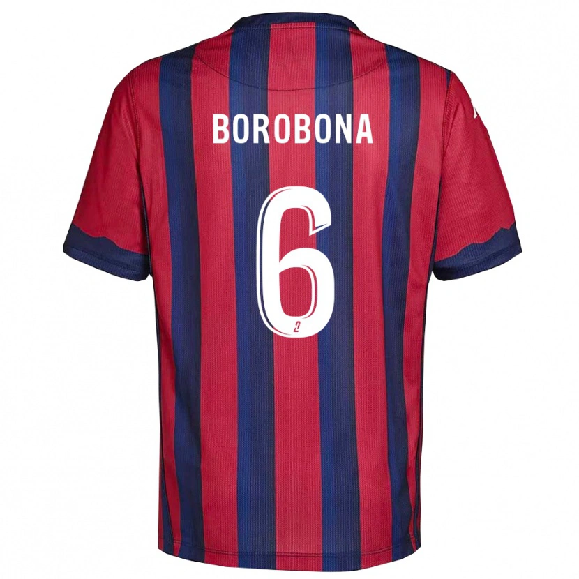 Danxen Kobiety Uchaël Borobona #6 Bordowo-Granatowy Domowa Koszulka 2025/26 Koszulki Klubowe