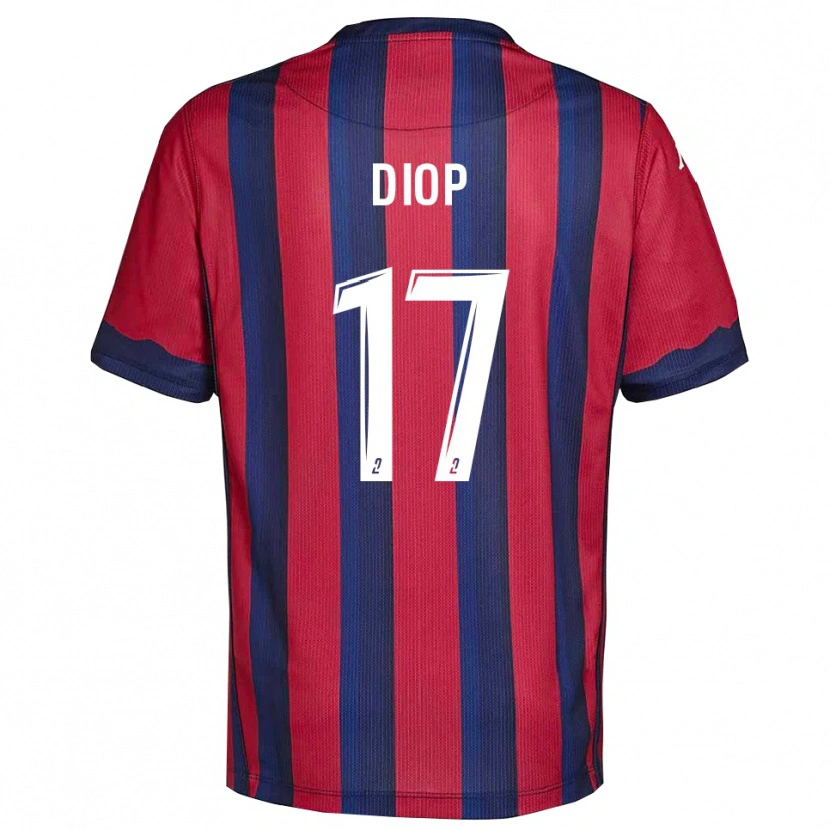 Danxen Kobiety Ousmane Diop #17 Bordowo-Granatowy Domowa Koszulka 2025/26 Koszulki Klubowe