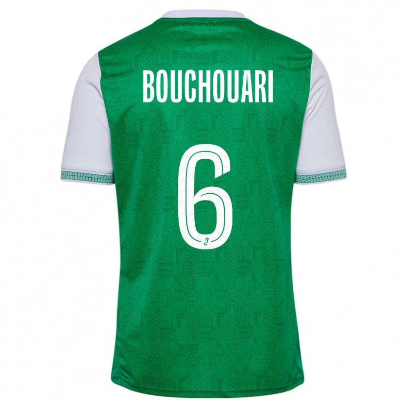 Danxen Kobiety Benjamin Bouchouari #6 Zielono-Biały Domowa Koszulka 2025/26 Koszulki Klubowe