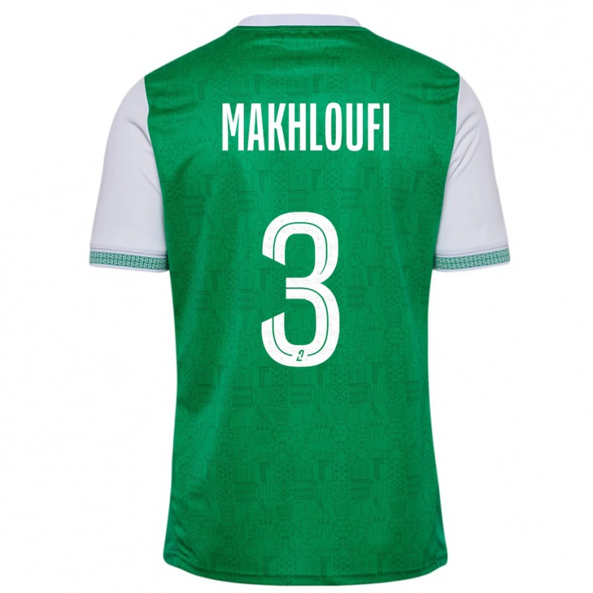 Danxen Kobiety Maedine Makhloufi #3 Zielono-Biały Domowa Koszulka 2025/26 Koszulki Klubowe