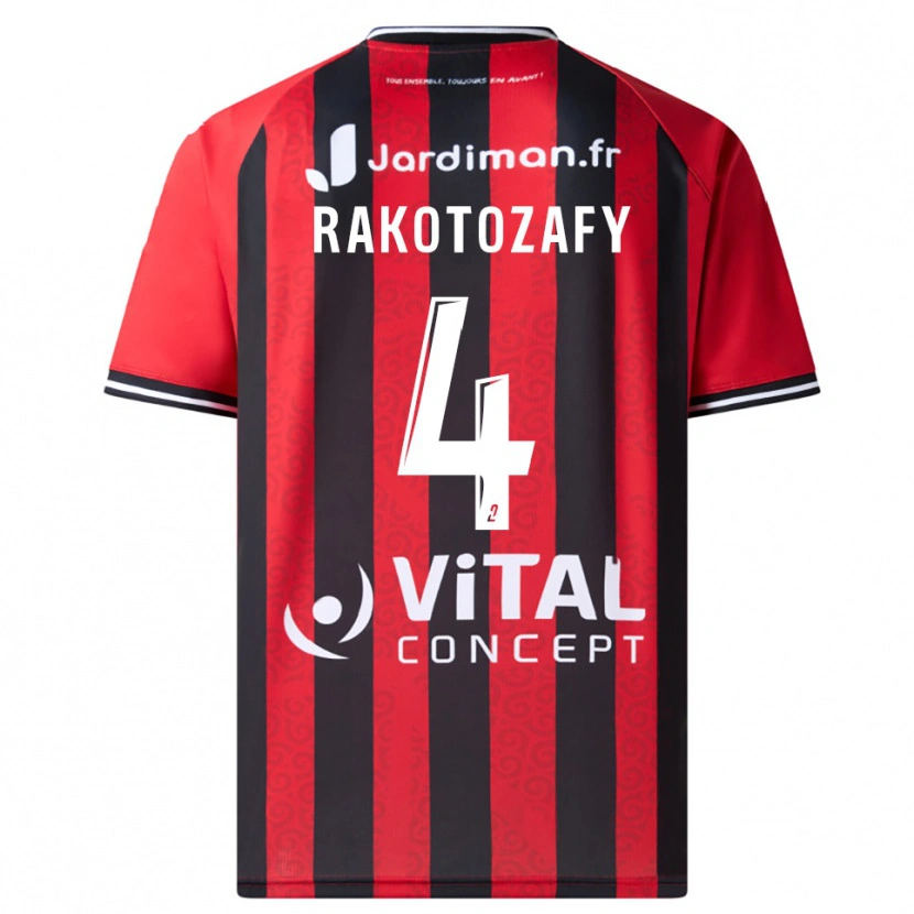Danxen Kobiety Lucas Rakotozafy #4 Czerwono-Czarny Domowa Koszulka 2025/26 Koszulki Klubowe