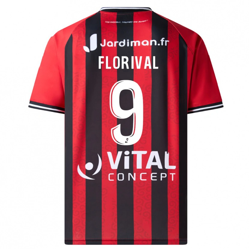 Danxen Kobiety Nicolas Florival #9 Czerwono-Czarny Domowa Koszulka 2025/26 Koszulki Klubowe