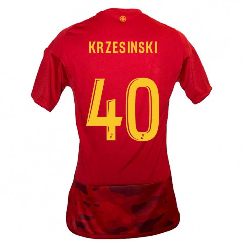 Danxen Kobiety Clément Krzesinski #40 Czerwono-Żółty Domowa Koszulka 2025/26 Koszulki Klubowe