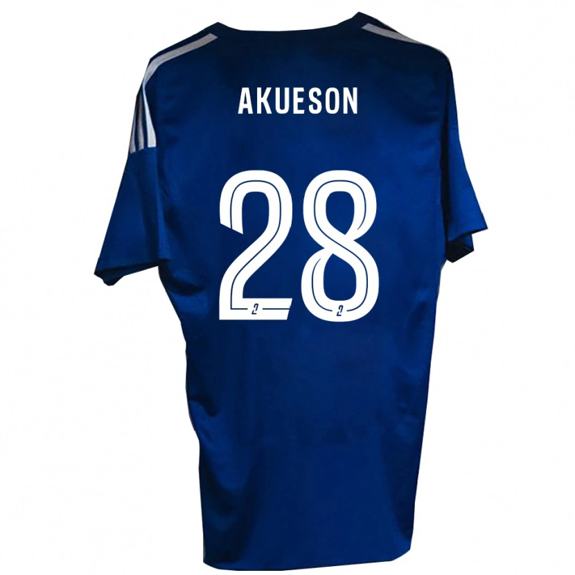 Danxen Kobiety Gustave Akueson #28 Niebiesko-Biały Domowa Koszulka 2025/26 Koszulki Klubowe