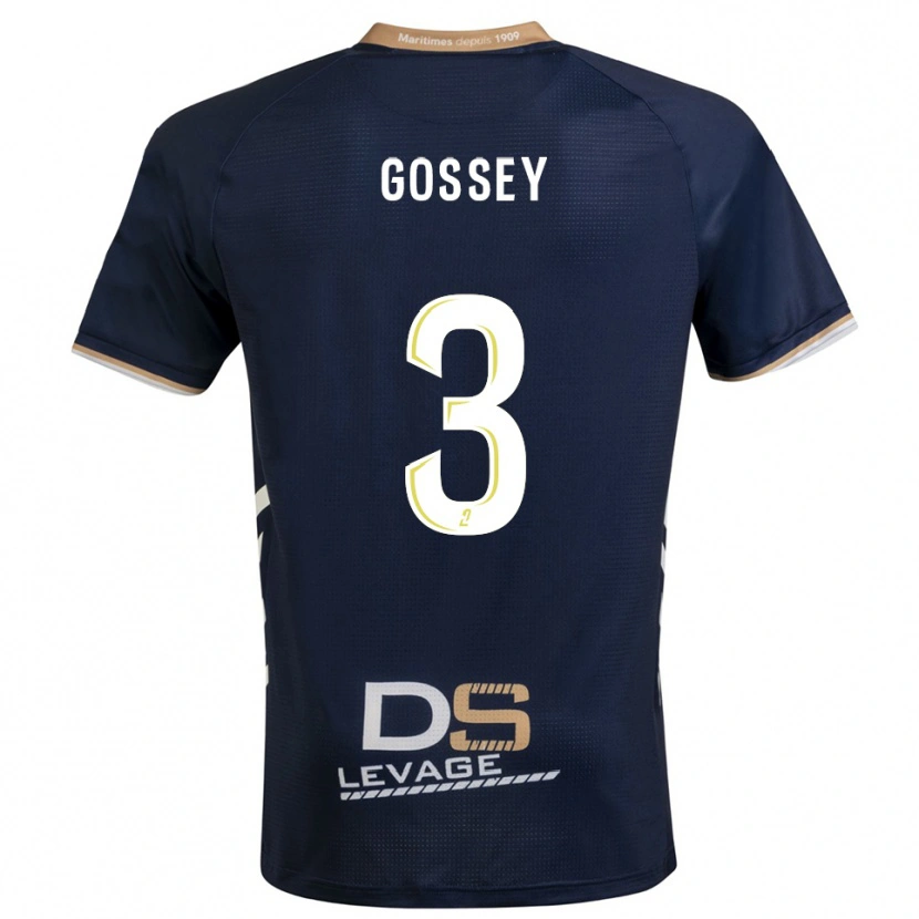 Danxen Kobiety Matheo Gossey #3 Granatowo-Złoty Domowa Koszulka 2025/26 Koszulki Klubowe