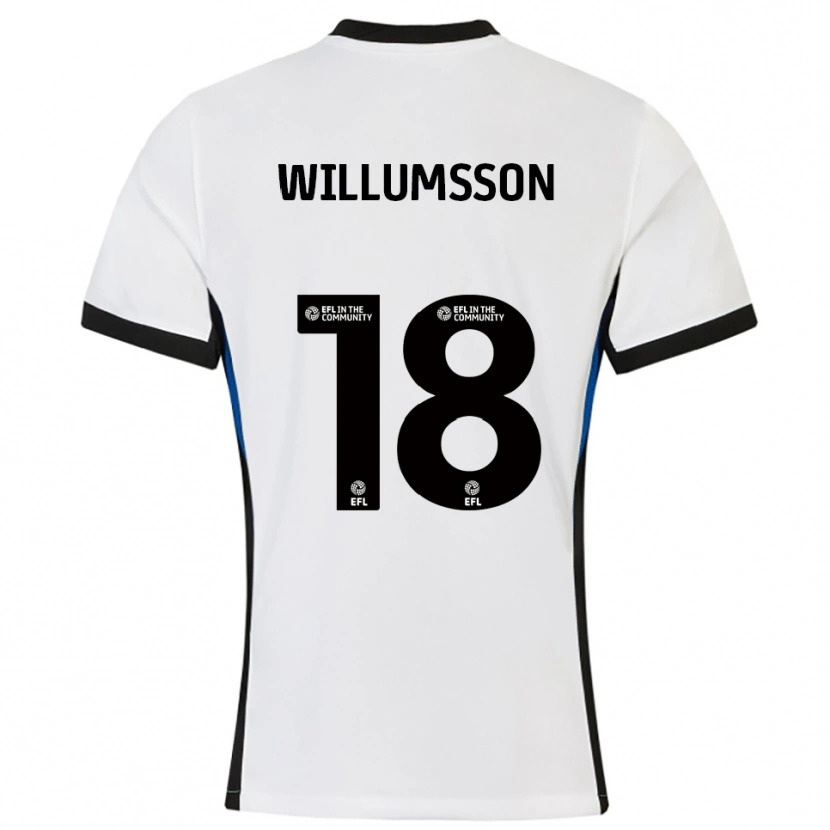 Danxen Kobiety Willum Thór Willumsson #18 Biało-Niebieski Wyjazdowa Koszulka 2025/26 Koszulki Klubowe