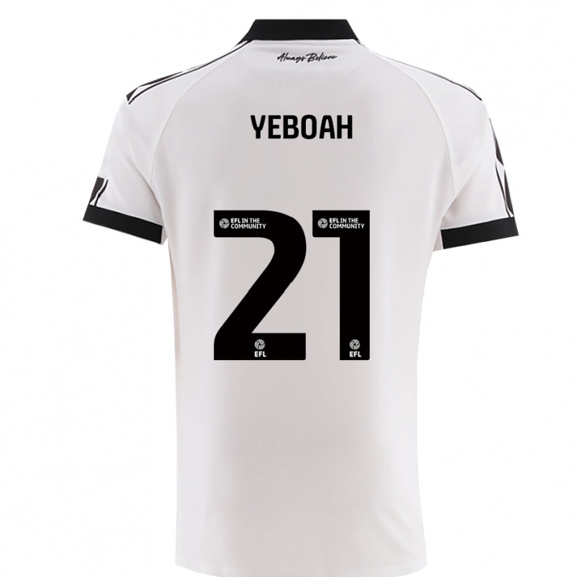 Danxen Kobiety Ephraim Yeboah #21 Biało-Czarny Wyjazdowa Koszulka 2025/26 Koszulki Klubowe