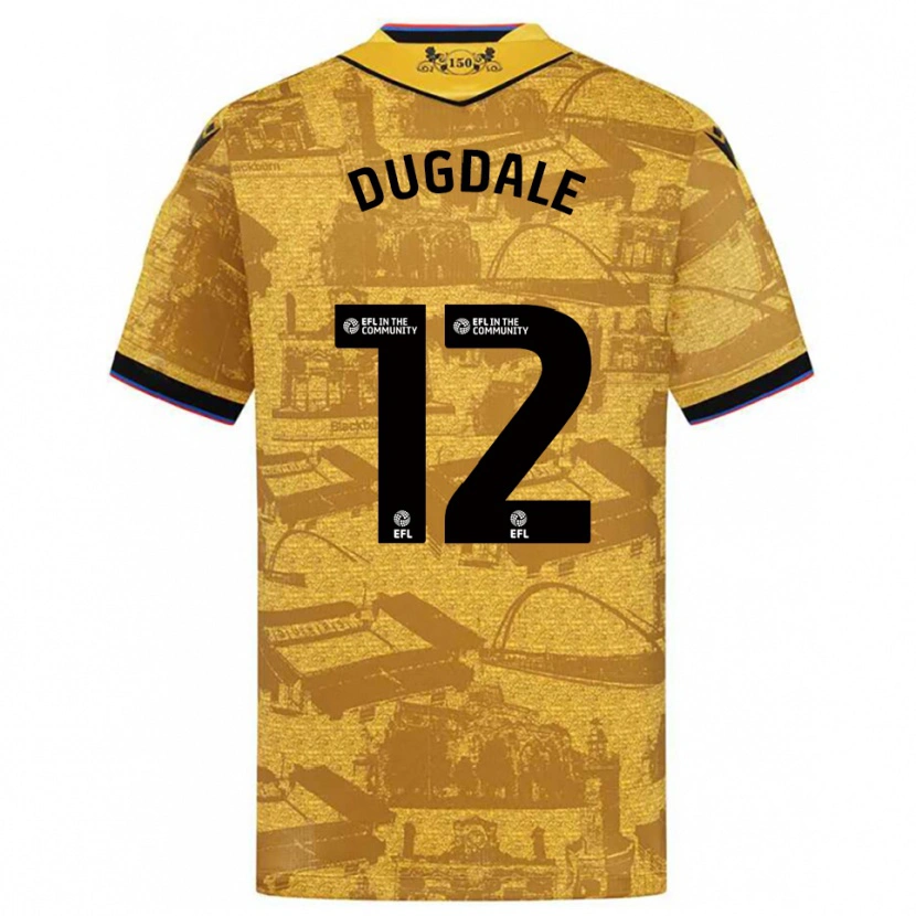 Danxen Kobiety Rachel Dugdale #12 Złoto-Czarny Wyjazdowa Koszulka 2025/26 Koszulki Klubowe