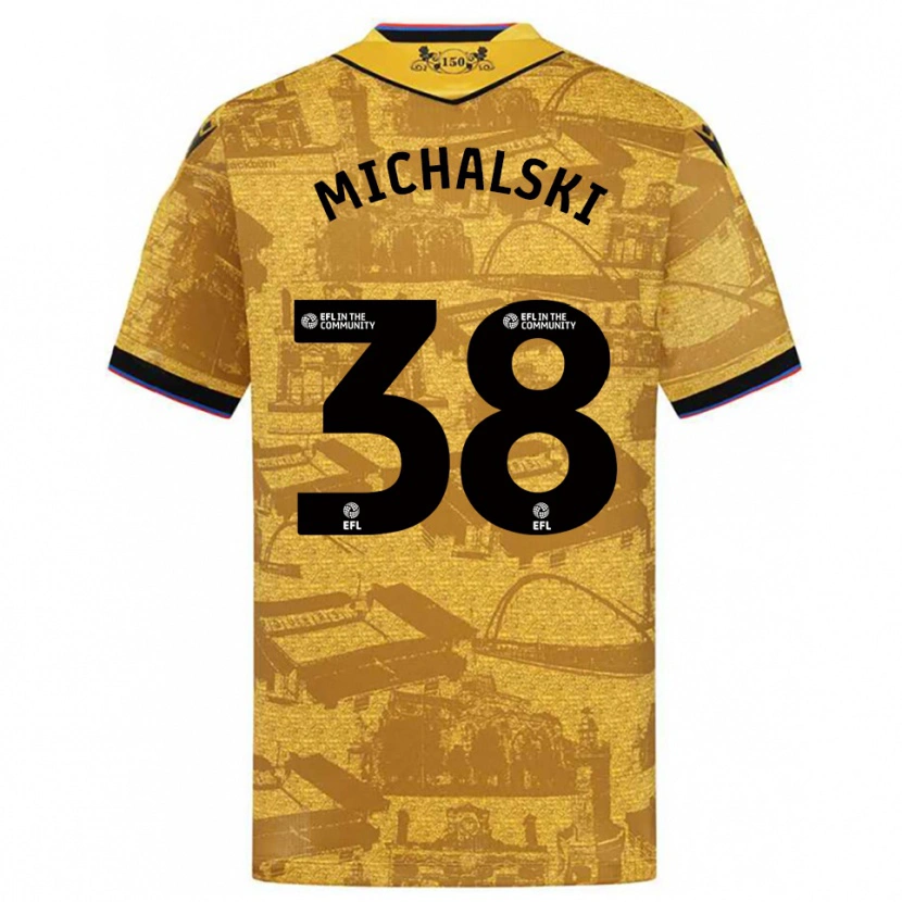 Danxen Kobiety Nicholas Michalski #38 Złoto-Czarny Wyjazdowa Koszulka 2025/26 Koszulki Klubowe