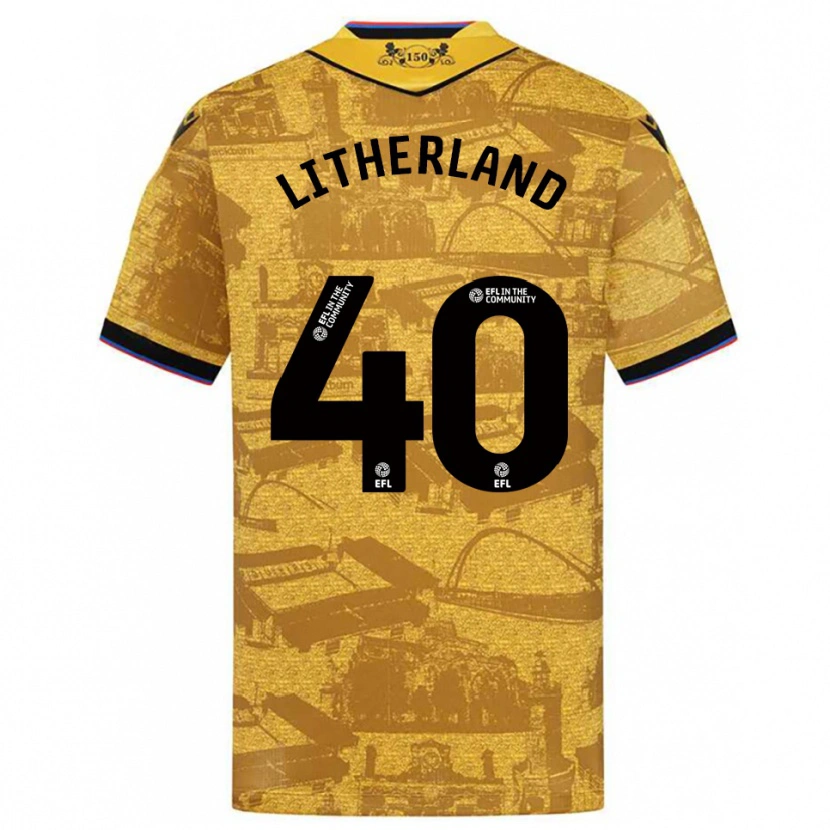Danxen Kobiety Matty Litherland #40 Złoto-Czarny Wyjazdowa Koszulka 2025/26 Koszulki Klubowe
