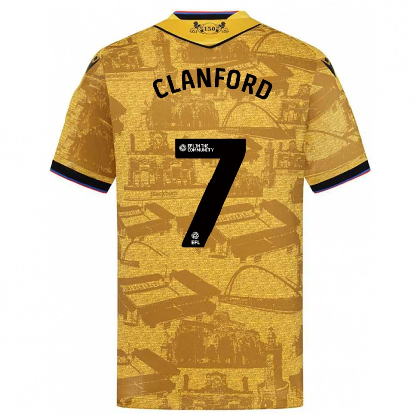 Danxen Kobiety Charlie Clanford #7 Złoto-Czarny Wyjazdowa Koszulka 2025/26 Koszulki Klubowe