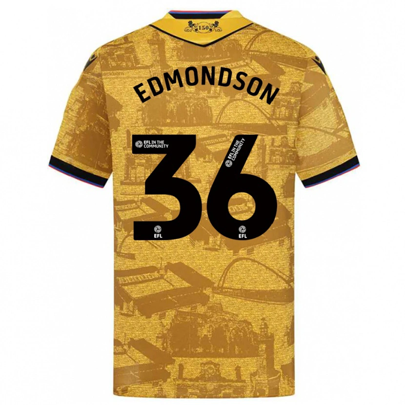 Danxen Kobiety James Edmondson #36 Złoto-Czarny Wyjazdowa Koszulka 2025/26 Koszulki Klubowe