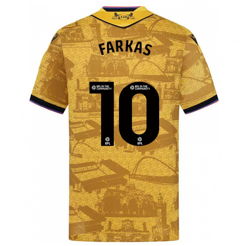 Danxen Kobiety Patrik Farkas #10 Złoto-Czarny Wyjazdowa Koszulka 2025/26 Koszulki Klubowe
