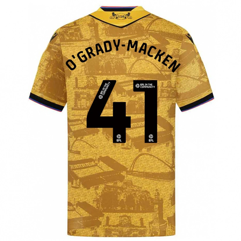 Danxen Kobiety Harley O'grady-Macken #41 Złoto-Czarny Wyjazdowa Koszulka 2025/26 Koszulki Klubowe