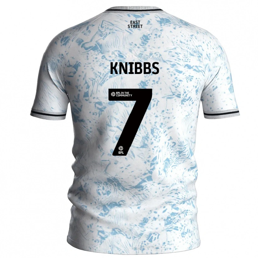Danxen Kobiety Harvey Knibbs #7 Biało-Błękitny Wyjazdowa Koszulka 2025/26 Koszulki Klubowe