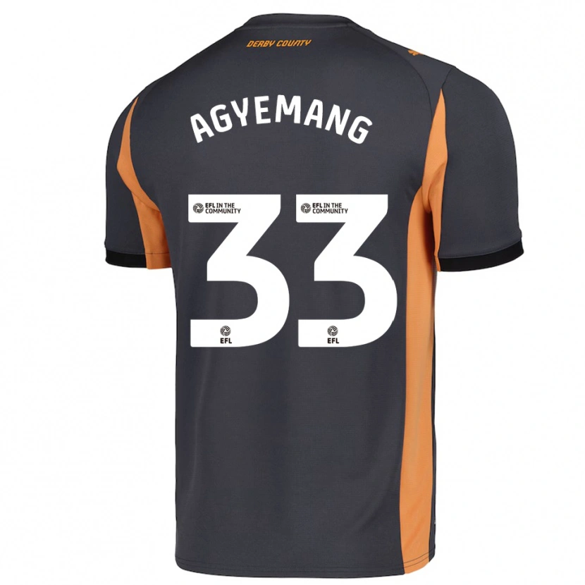 Danxen Kobiety Patrick Agyemang #33 Szaro-Pomarańczowo-Czarny Wyjazdowa Koszulka 2025/26 Koszulki Klubowe