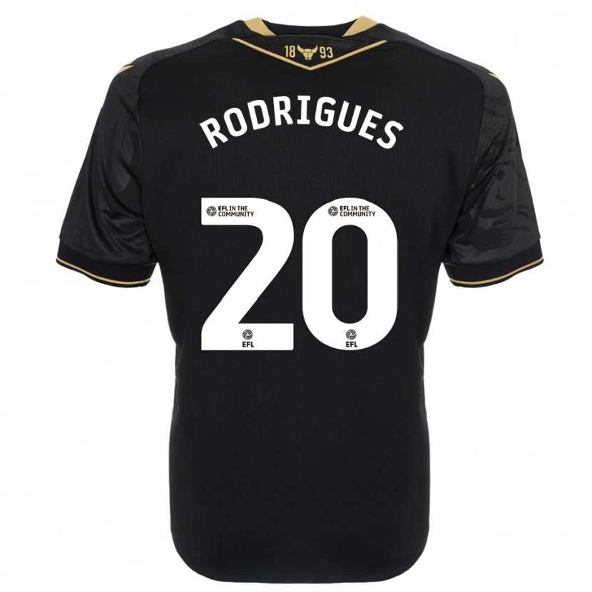 Danxen Kobiety Rúben Rodrigues #20 Czarno-Złoty Wyjazdowa Koszulka 2025/26 Koszulki Klubowe