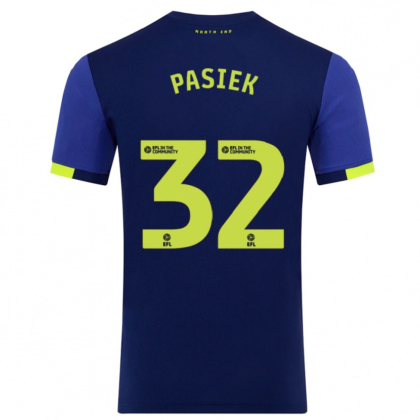 Danxen Kobiety Kacper Pasiek #32 Granatowo-Żółty Wyjazdowa Koszulka 2025/26 Koszulki Klubowe
