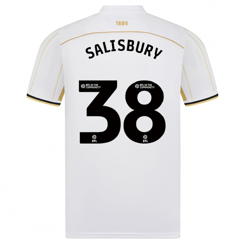 Danxen Kobiety Chloe Salisbury #38 Biało-Złoty Wyjazdowa Koszulka 2025/26 Koszulki Klubowe