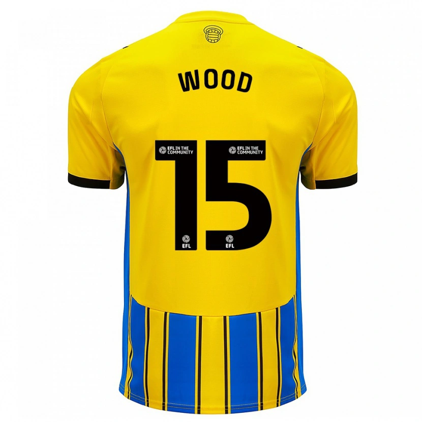 Danxen Kobiety Nathan Wood #15 Niebiesko-Żółty Wyjazdowa Koszulka 2025/26 Koszulki Klubowe