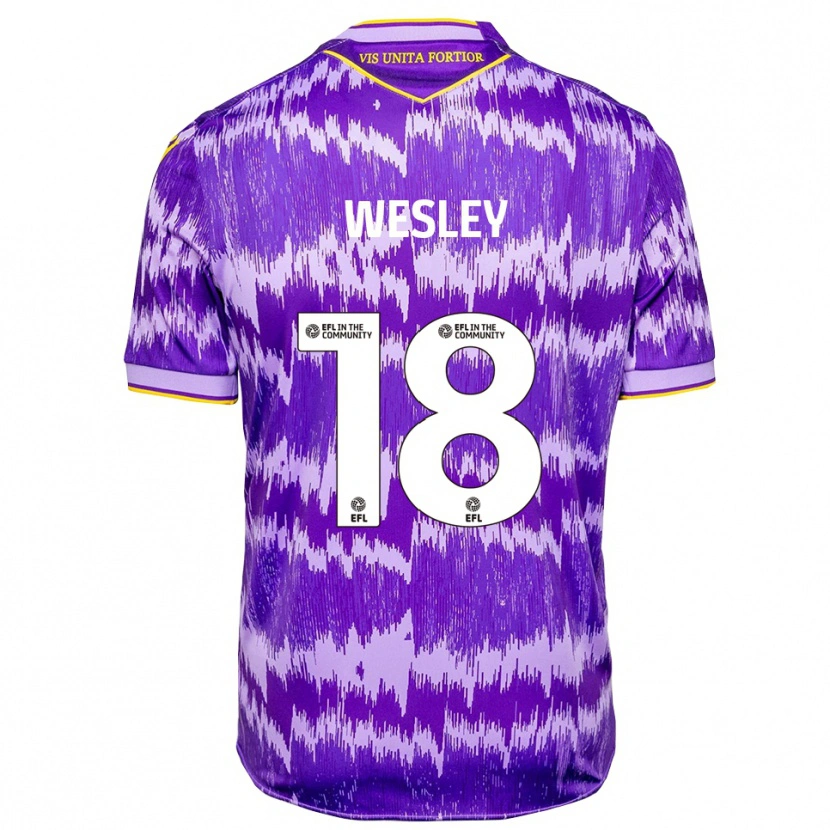Danxen Kobiety Wesley Moraes #18 Fioletowo-Żółty Wyjazdowa Koszulka 2025/26 Koszulki Klubowe