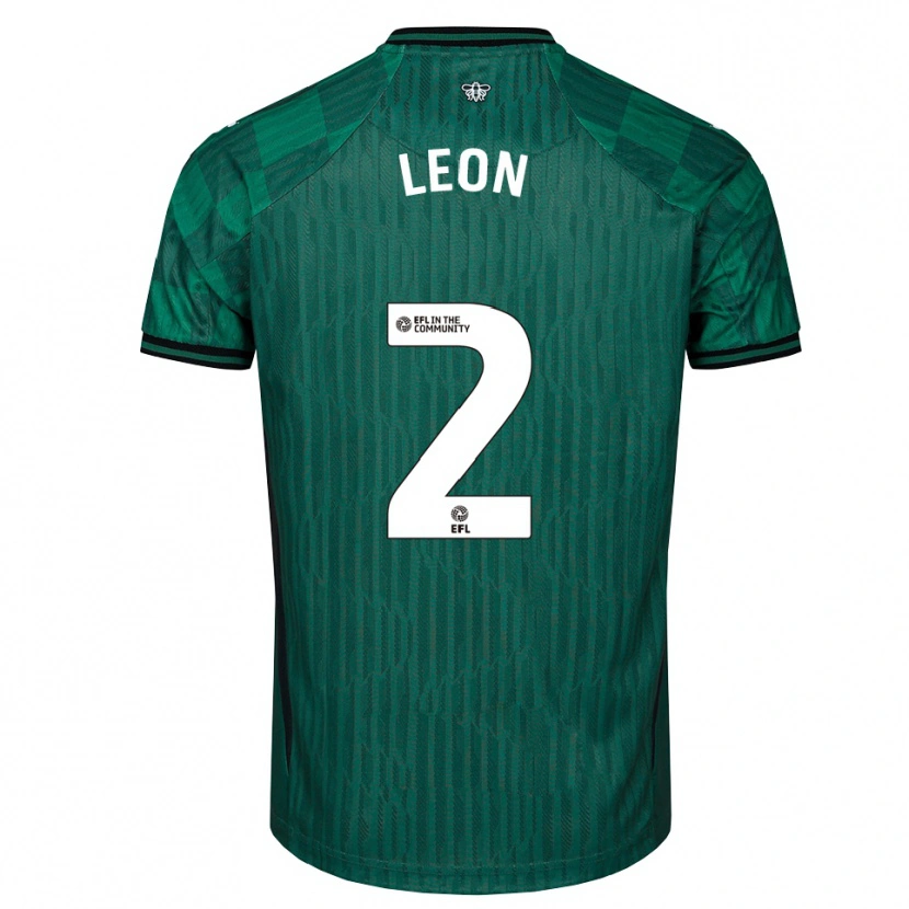 Danxen Kobiety Lucía León #2 Zielono-Czarny Wyjazdowa Koszulka 2025/26 Koszulki Klubowe
