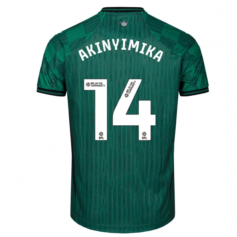 Danxen Kobiety Tobi Akinyimika #14 Zielono-Czarny Wyjazdowa Koszulka 2025/26 Koszulki Klubowe