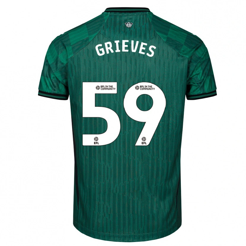 Danxen Kobiety Jack Grieves #59 Zielono-Czarny Wyjazdowa Koszulka 2025/26 Koszulki Klubowe