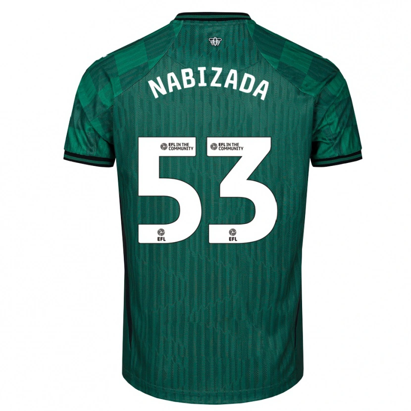 Danxen Kobiety Amin Nabizada #53 Zielono-Czarny Wyjazdowa Koszulka 2025/26 Koszulki Klubowe
