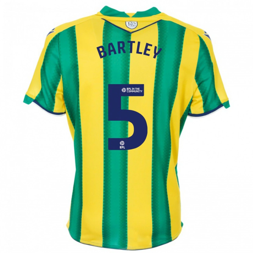 Danxen Kobiety Kyle Bartley #5 Żółto-Zielony Wyjazdowa Koszulka 2025/26 Koszulki Klubowe