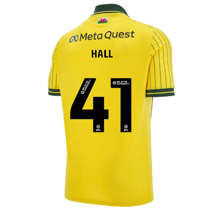 Danxen Kobiety Liam Hall #41 Żółto-Zielony Wyjazdowa Koszulka 2025/26 Koszulki Klubowe