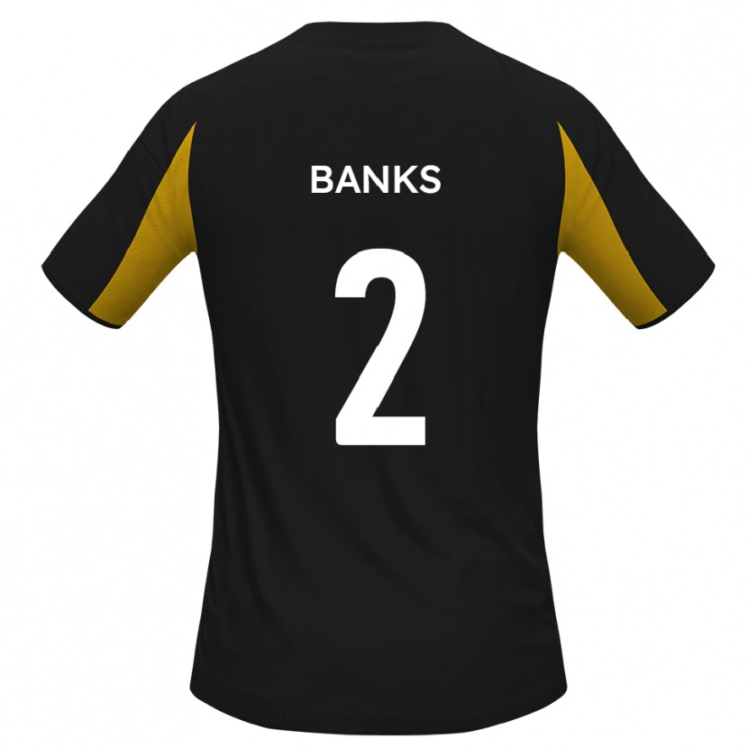 Danxen Kobiety Lewis Banks #2 Czarno-Żółty Wyjazdowa Koszulka 2025/26 Koszulki Klubowe