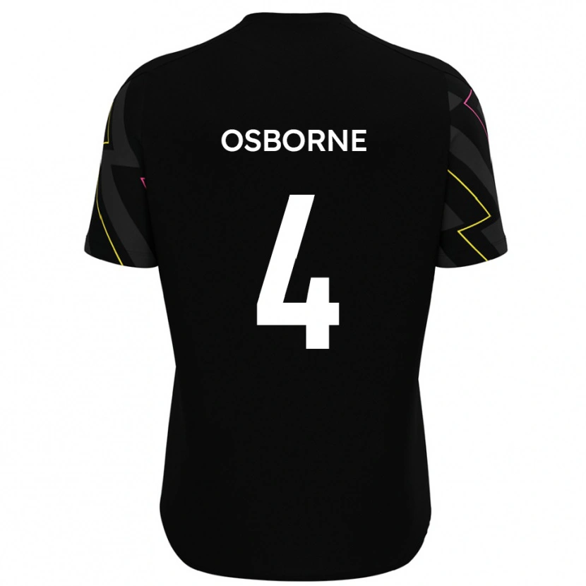 Danxen Kobiety Jamey Osborne #4 Czarno-Szary Wyjazdowa Koszulka 2025/26 Koszulki Klubowe