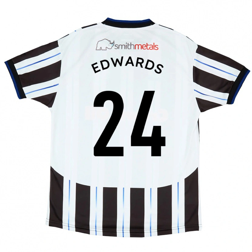 Danxen Kobiety Corey Edwards #24 Biało-Czarny Wyjazdowa Koszulka 2025/26 Koszulki Klubowe
