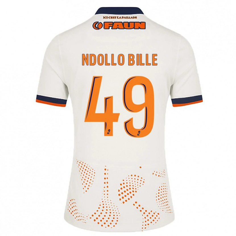 Danxen Kobiety Wilfried Ndollo Bille #49 Biało-Pomarańczowy Wyjazdowa Koszulka 2025/26 Koszulki Klubowe
