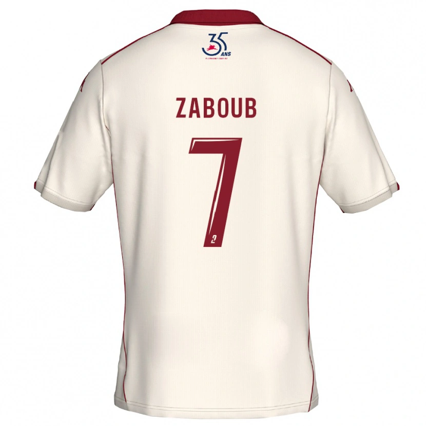 Danxen Kobiety Ilyane Zaboub #7 Biało-Bordowy Wyjazdowa Koszulka 2025/26 Koszulki Klubowe