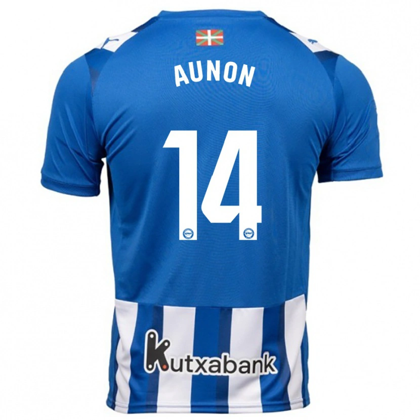 Danxen Dzieci Cristina Auñón #14 Niebiesko-Biały Domowa Koszulka 2025/26 Koszulki Klubowe