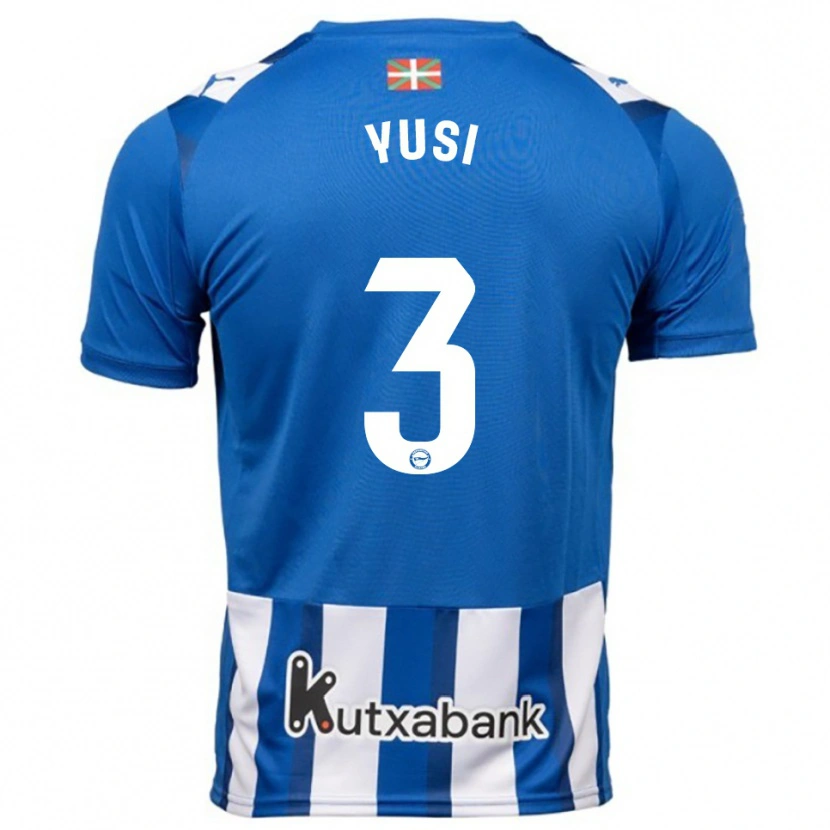 Danxen Dzieci Youssef Enríquez #3 Niebiesko-Biały Domowa Koszulka 2025/26 Koszulki Klubowe