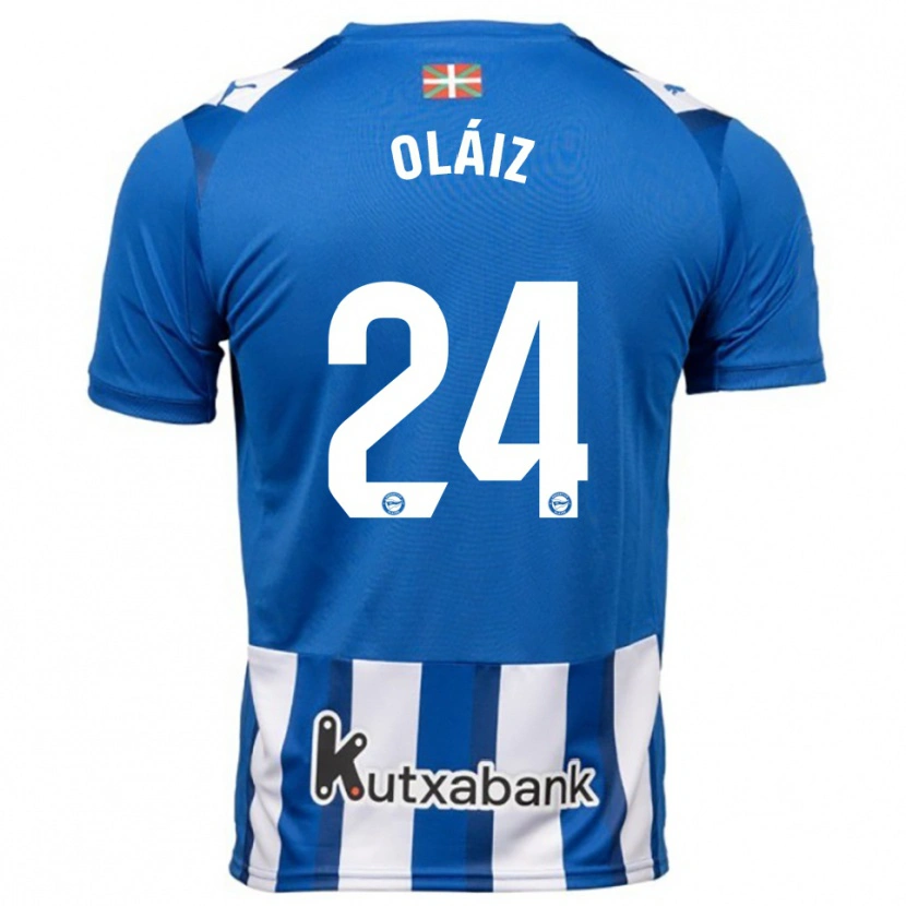 Danxen Dzieci Xanet Oláiz #24 Niebiesko-Biały Domowa Koszulka 2025/26 Koszulki Klubowe