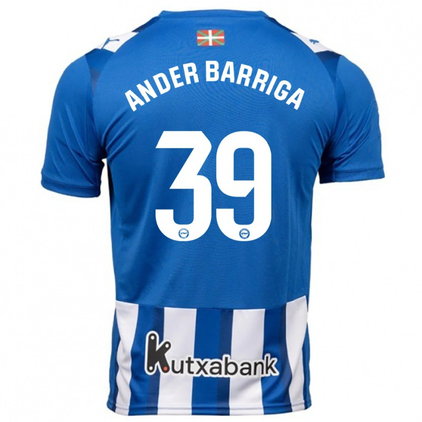 Danxen Dzieci Jon Ander Barriga #39 Niebiesko-Biały Domowa Koszulka 2025/26 Koszulki Klubowe