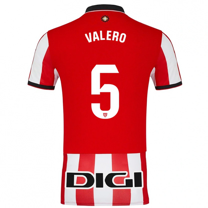Danxen Dzieci Maite Valero Elía #5 Czerwono-Biały Domowa Koszulka 2025/26 Koszulki Klubowe