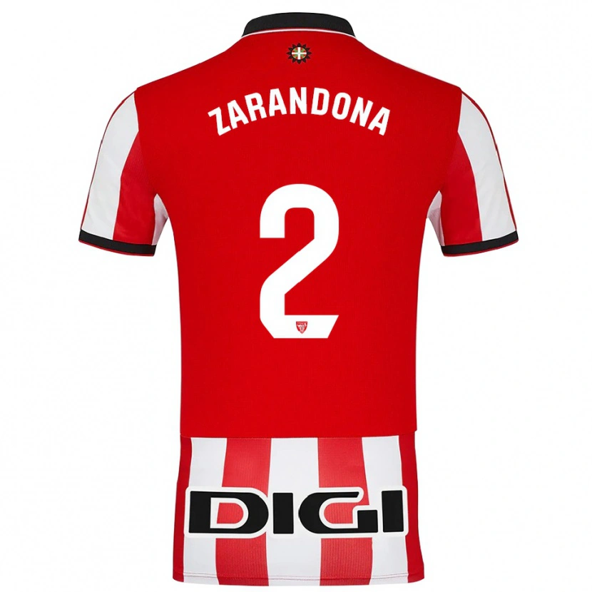 Danxen Dzieci Telmo Zarandona #2 Czerwono-Biały Domowa Koszulka 2025/26 Koszulki Klubowe
