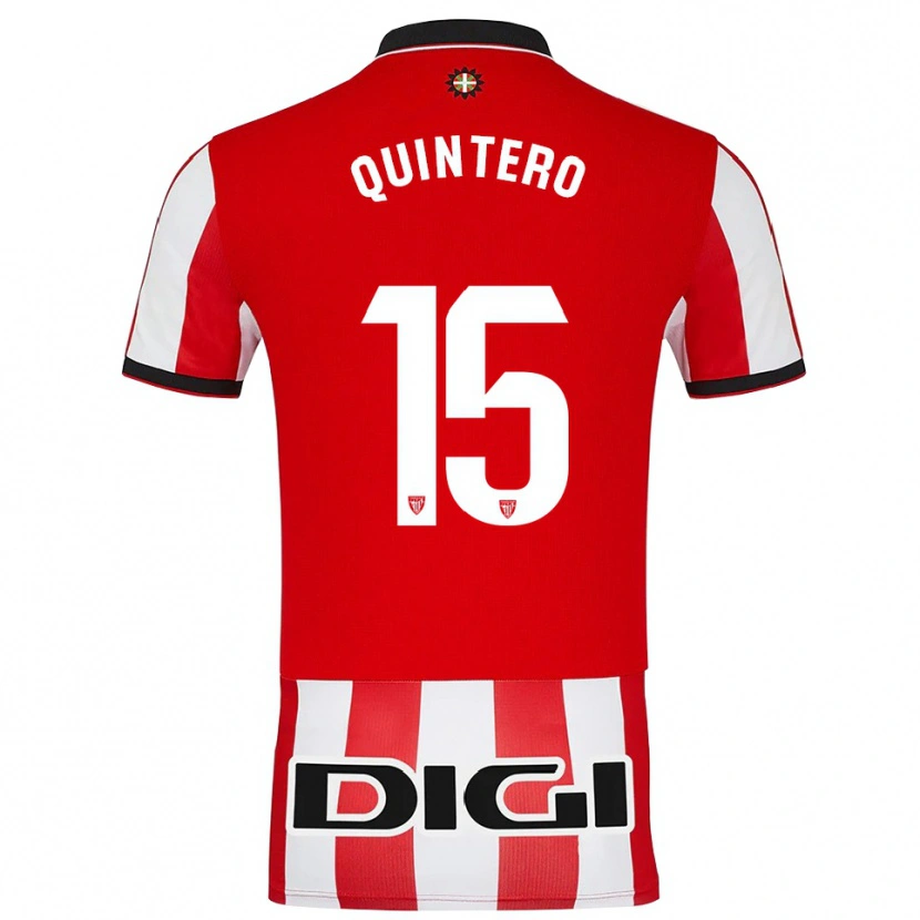 Danxen Dzieci Iker Quintero #15 Czerwono-Biały Domowa Koszulka 2025/26 Koszulki Klubowe