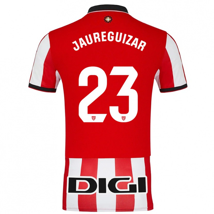 Danxen Dzieci Mikel Jauregizar #23 Czerwono-Biały Domowa Koszulka 2025/26 Koszulki Klubowe
