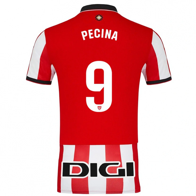 Danxen Dzieci Ander Peciña #9 Czerwono-Biały Domowa Koszulka 2025/26 Koszulki Klubowe